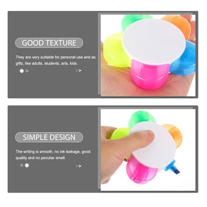 10pcs Flower Petal Highlighters with 5 Vibrant Colors, Lightweight Pp Material, Versatile Use for Office and School, Creative Aesthetic Design for Professionals and Students