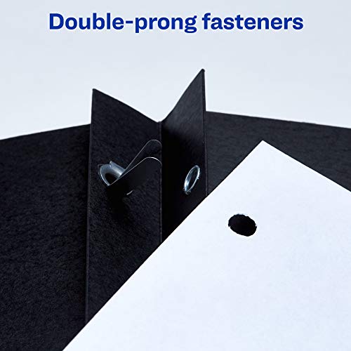 Avery Two Pocket Folders with 3 Prong Fasteners, Holds 70 Sheets, 25 Black Folders (47978) - color: Black