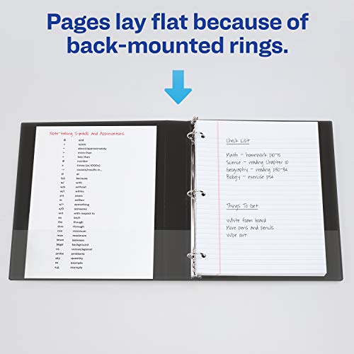 Avery Economy 3 Ring Binder, 1" Round Rings, 1 Black Binder (03301) (Pack of 12) - size: 1" (Pack of 12), style: Classic