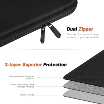 MoKo 13.3-14 Inch Laptop Sleeve Case, Fits New 13-inch MacBook Neo A18 Pro/Mac Air M5-M1, 14" MacBook Pro M5 Pro/M5 Max/M5/M4/M3/M2/M1, Protective Bag Carrying Case with Pocket, Black - color: Black, size: 13.3-14 inch
