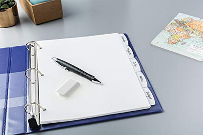 Avery Big Tab Write & Erase Durable Plastic Dividers for 3 Ring Binders, 5-Tab Set, White, 1 Set (16370) - style: 1 Set
