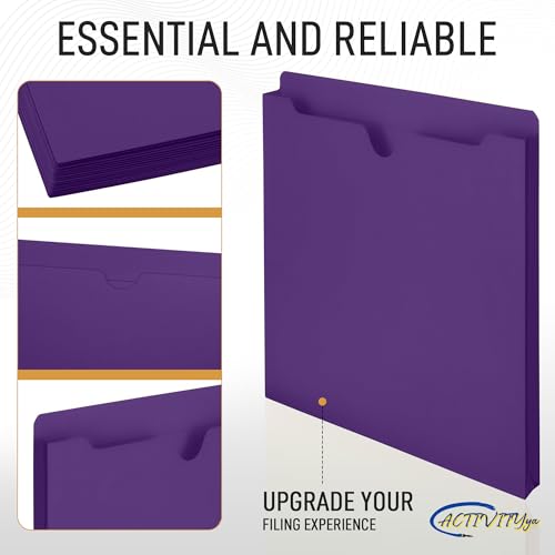 Purple File Jackets, 1 Inch Expansion, Letter Size, Reinforced Straight-Cut Tab, 6 Pack - color: Purple, style: 1 Inch Expansion