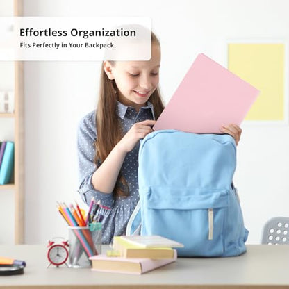 Taja Plastic Folders with Pockets (6 Pack, Pink), 2-Pocket Folders with Business Card Slot, Heavy Duty, Fit Letter Size Documents, Perfect for School, Office & Business - color: F-pink, size: 6 Pack