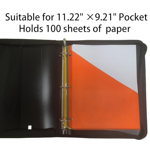 Zipper Binder 1.5 Inch Round 3-Ring Binder, Zippered Grip Pockets Storage Bag Business Office Supplies for Men Women Green (JC-AMZZB12365-Green) - color: Green