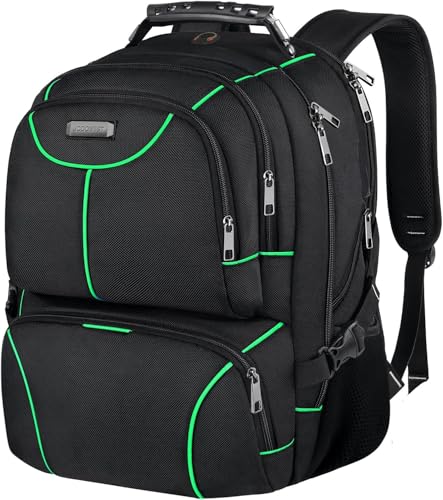 VECKUSON Laptop Backpack, 15.6 Inches, Green, Unisex, Waterproof, USB Charging Port, Insulated, TSA Approved, Anti-Theft, Durable Polyester Nylon Fabric - color: Green