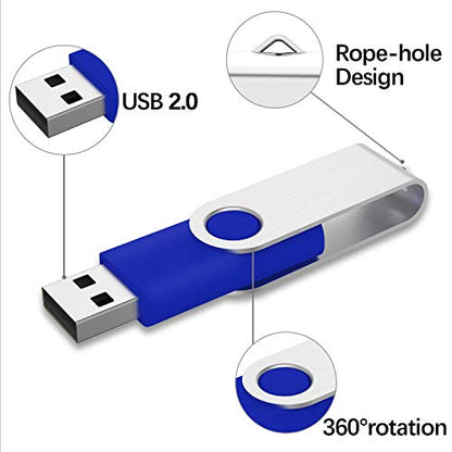 KEXIN 10 Pack 64GB USB 2.0 Flash Drive Thumb Drive, Blue - color: Blue, size: 64G