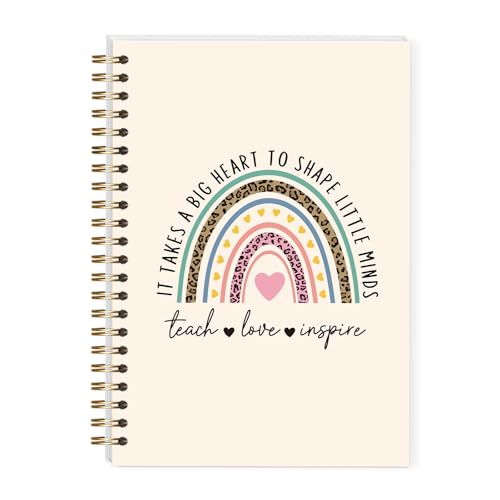 LRVSYUIN Teacher Spiral Notebooks for Women Men, Teacher Journal for Appreciation Gift, Thank You Gift for Teacher Coworker Boss - Teach Love Inspire (B09) - style: Rainbow Teach Love Inspire