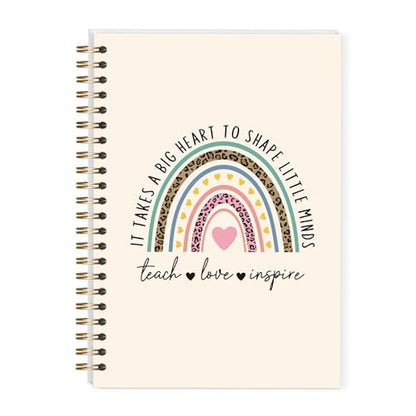 LRVSYUIN Teacher Spiral Notebooks for Women Men, Teacher Journal for Appreciation Gift, Thank You Gift for Teacher Coworker Boss - Teach Love Inspire (B09) - style: Rainbow Teach Love Inspire