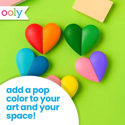 Ooly I Heart Art Erasable Crayons, Twistable Kids Coloring Kit, 12 Bright Colors, Gifts for Kids - style: Heart Crayons