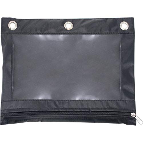 Advantus Binder Pencil Pouch, 10 x 7.38, Black/Clear - size: 1 Count(Pack of 1)