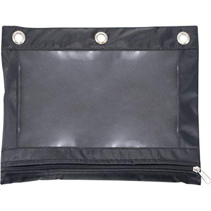Advantus Binder Pencil Pouch, 10 x 7.38, Black/Clear - size: 1 Count(Pack of 1)