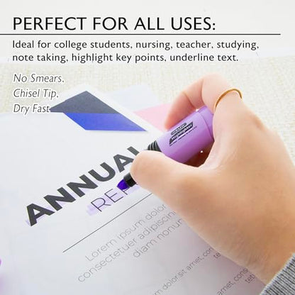 BAZIC PRODUCTS Mini Pastel Highlighters, Chisel Tip, 4 Count, 4-Pack | Quick-dry, assorted pastel mini desk-style highlighters, compact barrel, non-toxic, ASTM D-4236, odorless - size: 1 Count (Pack of 4)
