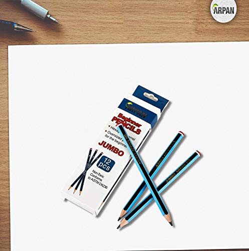 ARPAN Jumbo Beginners Kids Hexagonal learners Snap-Resistant HB School Pencils - Sharpened Long-Lasting Pencils Ideal for Writing, Drawing, Office Desk & General Multi-Purpose Use
