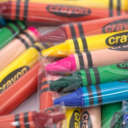 Lucky Art 20 Sets of 5 Packs (100 count) Jumbo Size Crayons - Mini Crayon Packs Non-Toxic; Crayons in bulk for Kids Party Favors, School Supplies for Teachers & Travel - size: Jumbo, style: 20 Sets (100 Counts)