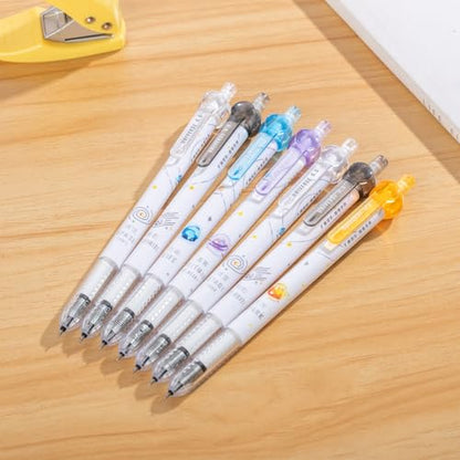 Gel Pens Quick Dry Ink Fine Point 0.5mm, Retractable Rolling Ball Black Ink Pen for Journaling Note taking Drawing Sketching Smooth Writing Non Bleed 7 Pack