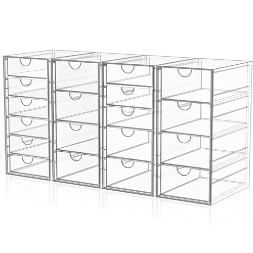 Acrylic Makeup Organizer with 19 Drawers,Storage Drawer Organizer | Bathroom Organizers and Storage for Palettes, Cosmetic, and Beauty Supplies, Desk Organization - size: 19 Drawers