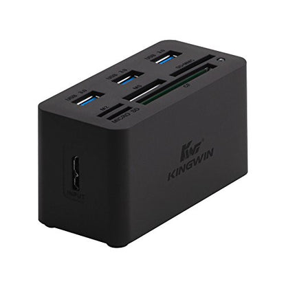 Kingwin USB HUB Adapter w/ Memory Card Reader Writer & USB 3.0 HUB Combo - Supports High Speed SD MS Micro M2 CF Card Reader For Macbook, Laptop, Desktop - Includes USB Cable 5 Gbps Speed, Black - style: USB 3.0