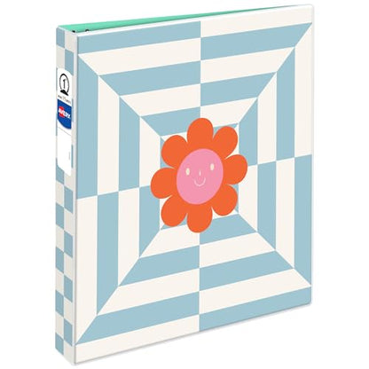 Avery 3 Ring Binder, 1 Inch Round Rings, Retro Collection, Flower Power (26802) - size: 1"