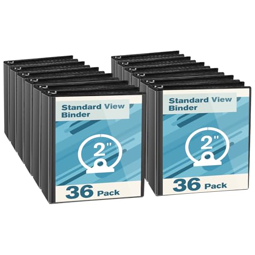 CIXILDTS 2-inch Round Ring Binder, Durable 2" 3 Ring Binder Fit Letter Size Paper, Black, 36-Pack - color: Black, size: 2", style: 36-Pack