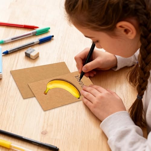 Bercoor 500 Pack Blank 3 x 5 Inch Index Cards, Heavy Study Cards, Note Cards for Office, School Learning, Kraft Paper
