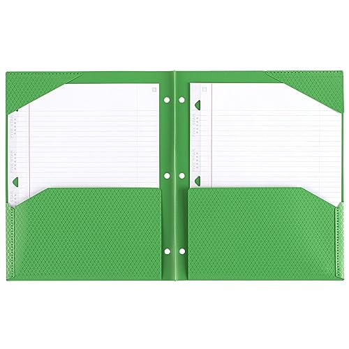 Five Star DuraShield Antimicrobial 2 Pocket Stay-Put Plastic Folders, 4 Pack, Holds 11" x 8-1/2", Color May Vary (330010) - size: 2-Pocket Folders, style: Folder