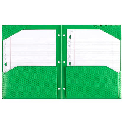 Five Star DuraShield Antimicrobial 2 Pocket Stay-Put Plastic Folders, 4 Pack, Holds 11" x 8-1/2", Color May Vary (330010) - size: 2-Pocket Folders, style: Folder