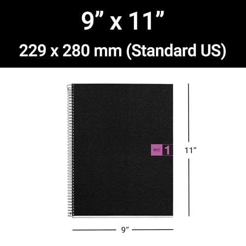 Miquel Rius Single Subject Spiral Notebook, Graph/Quad Pages, Purple, 80 Sheets (8.5" x 11") (49427)