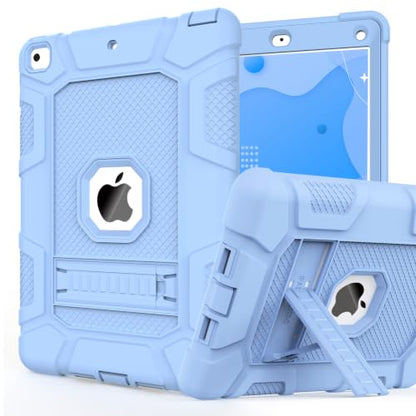 iPad 6th Generation Cases, iPad 5th Generation Case, iPad Air 2 Case, Shockproof Rugged Drop Protection Cover Built with Kickstand for iPad 9.7'' A1893/A1954/A1822/A1823 (LightBlue) - color: LightBlue