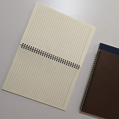 YUREE Spiral Notebook/Spiral Journal Lined, B5 Hard Kraft Cover Wire Bound Notebook Ruled, 70 Sheets (140 Pages), 10.5" x 7.3", 3 Notebooks Per Pack, Dark Brown/Blue/Brown - color: Dark Brown/Blue/Brown