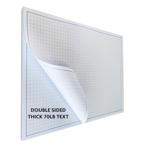 Reskid Blueprint and Graph Paper Pad - 50 Sheets Per Pad - 70lb Text - For Drawing, Designing, and More - Perfect Tool for Young Artists, Budding Designers, and Classroom Use (5, 12x18) - size: 12x18