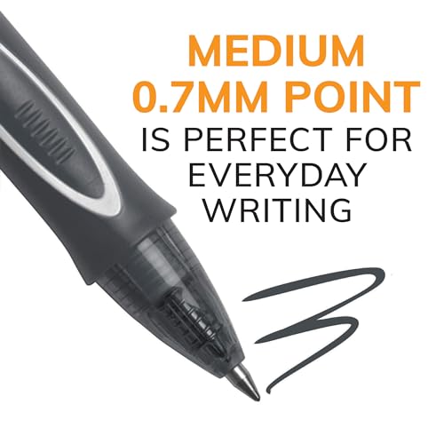 BIC Gelocity Quick Dry Black Gel Pens, Medium Point (0.7 mm), Supplies for Students and Teachers, with Full Grip, 12-Count Pack in Black - color: Black, size: 12 Count (Pack of 1)