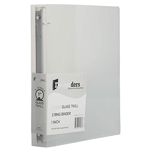 JAM PAPER Plastic 1 inch Binder - Clear 3 Ring Binder - Sold Individually - color: Clear, size: 1 inch
