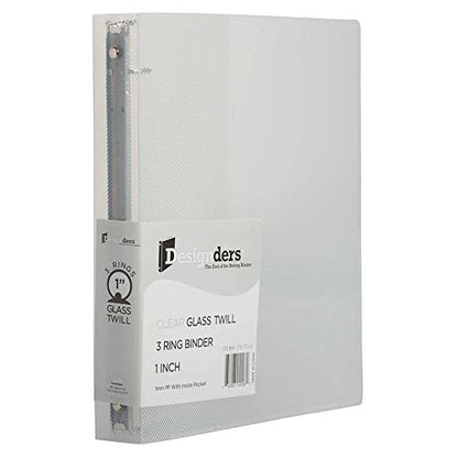 JAM PAPER Plastic 1 inch Binder - Clear 3 Ring Binder - Sold Individually - color: Clear, size: 1 inch