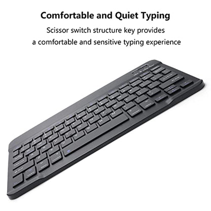 Rechargeable Bluetooth Keyboard and Mouse Combo for iPad, Ultra-Slim Portable Wireless Mouse Keyboard for iPad Pro Air Mini iPhone Samsung Tablet Cell Phone Android, iPadOS/iOS 13 and Above (Black) - color: Black