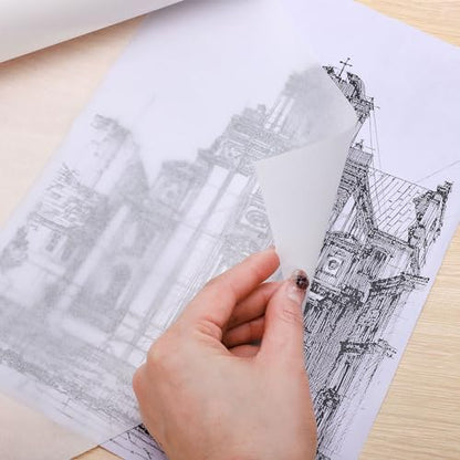 Tracing Paper Roll 17in x 25yd, White Trace Paper Pattern Paper Translucent Tracing Paper for Sewing, Drawing, Sketch, Gift Wrapping - size: 17in x 25yd
