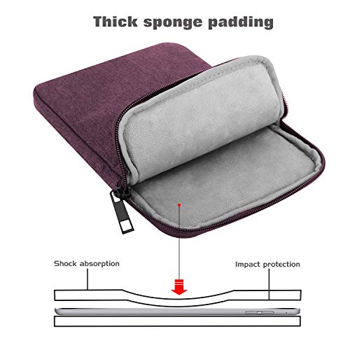 MoKo 7-8 Inch Tablet Sleeve Bag, Polyester Pouch Cover Case Fits iPad mini (A17 Pro) 8.3" 2024, iPad mini 6/5/4/3/2/1, Samsung Galaxy Tab S2 8.0, Tab A 8.0, ZenPad Z8s 7.9,Purple - color: Purple, size: 7-8 inch