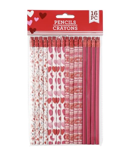 Valentine Themed Wooden No.2 Pencils, 12-ct. Packs (3 Packs of 12 Pencils)