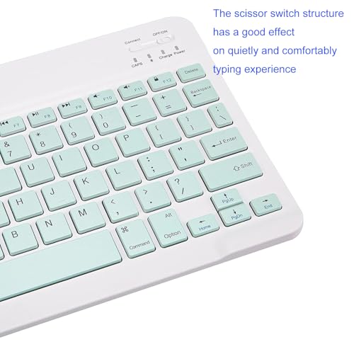 Portable Mini Wireless Bluetooth Keyboar for Apple iPad iPhone Samsung Tablet Kindle Fire HD 10/8/Fire Max 11 Keyboard 10-Inch Green - color: 10 inch Green