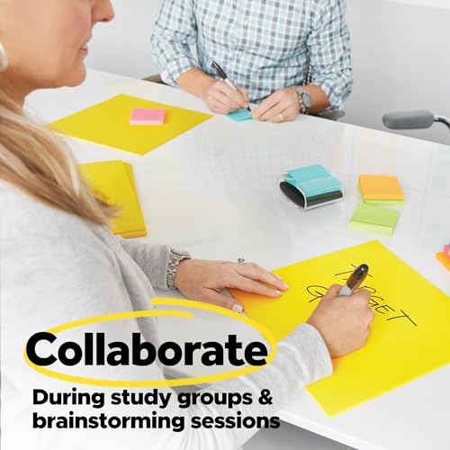 Post-it Super Sticky Big Notes, 8 in. x 8 in., Extra Large Sticky Notes Washed Denim, 2 Pads, 60 Sheets Total, Great for Vision Boards, Creative Projects, Study Spaces, Group Brainstorming, and More - color: Washed Denim