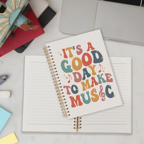 Groovy Music Teacher Spiral Notebook 5.5x8.3, Musician Gifts Journal for Writing, It's a Good Day to Make Music Notebook Journal for Note Taking, Musical Office School Supplies - color: Groovy Music Teacher
