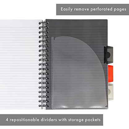 Pukka Pad 5 Subject Spiral Notebook 3-Pack - 200 Pages, 100 Sheets of 80GSM Paper with Repositionable Dividers & Perforated Edges for School & Office Planning & Organization - B5-7 X 10, Metallic - color: Metallic