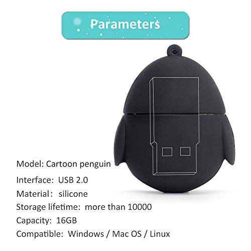 Cute USB Flash Drive Character Thumb Drive for Kids Students Gift Pendrive (32GB, Penguin) - color: Penguin, size: 32GB