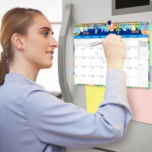 Lbylyhxc 2026 Calendar - Includes January 2026 to June 2027-18 Monthly Wall Calendar 2026, 11 x 8.5 Inches.Thick Paper with Julian Dates and Block for New Year and Christmas Presents (wall calendar 2026-2027 flower) - color: wall calendar 2026-2027 flower