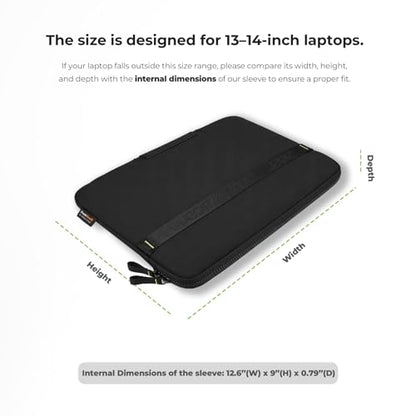 13.3-14 inch Laptop Sleeve Case Protective Briefcase Notebook Computer Bag | Waterproof Polyester, Fits Most Laptop Models, Shockproof Interior, Smooth Zippers, Slim Profile - color: Black, size: 14inch