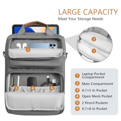 13.3-14 Inch Laptop Sleeve Bag, Laptop Bag for 14'' MacBook Pro M4 2024,14'' MacBook Pro M3&M2&M1 2023/2021, 13.6/13'' New MacBook Air M3/M2 2024/2022,Tab S8 Ultra 14.6",with Shoulder Strap(Gray) - color: Gray, size: 13.3-14 Inch