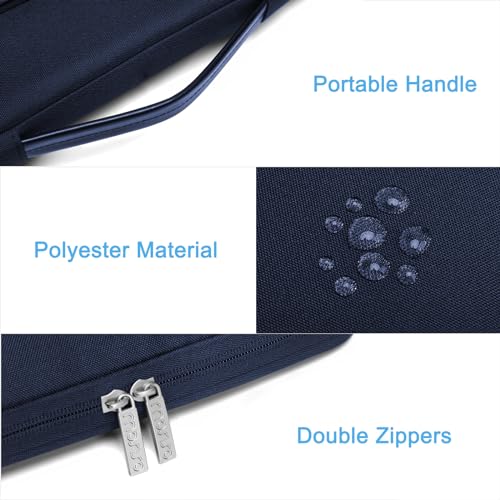 MOSISO 360 Protective Laptop Case 16 inch,15-15.6 inch Laptop Sleeve | Compatible with MacBook Pro 16,HP Acer Dell Lenovo ASUS,Side Open Bag with 2 Raised&1 Flapover Pockets, Navy Blue - color: Navy Blue, size: 16 inch