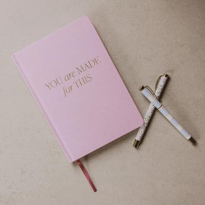 Sweet Water Decor You Are Made for This Journal, Cute Motivational Lined Composition Notebook for Women, 100 Ruled Pages for Writing, Pink Diary with Gold Foil Details - style: You Are Made for This
