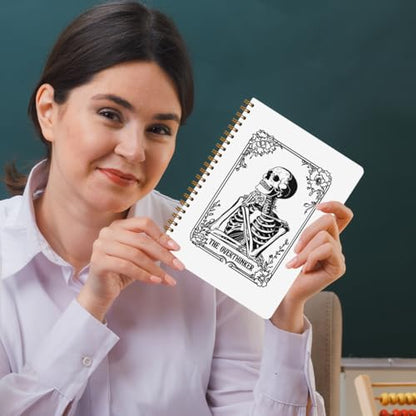 2 Pcs the Overthinker Goth Tarot Spiral Notebook Skull Gothic Tarot Cards Journaling Notebooks Gifts for Women Teacher Friend Teens College Ruled Notebook Journal, Classroom Office Supplies - color: Multi 1326