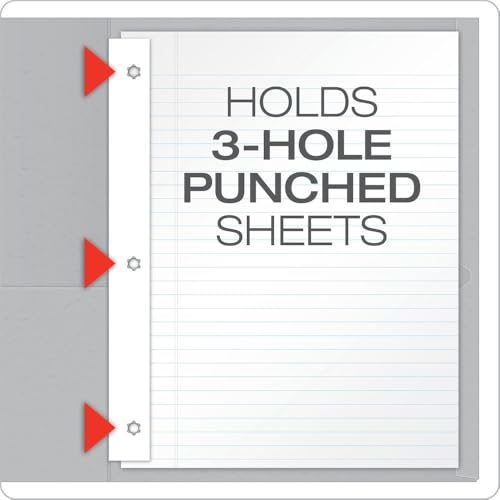Oxford Two-Pocket Folders w/Fasteners, Gray, Letter Size, 25 per Box (57705) - color: Gray, size: 25 Count