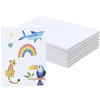 EOOUT 6 Pack White Hardcover Blank Book 6x8 Inch, 40 Pages Hardcover Blank Book for Kid to Write Stories Draw Sketch, Unlined Thick Perforated Pages - style: 6pcs-White